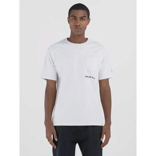 Textil Homem T-shirts e Pólos Replay M6815.22662G-563 Branco