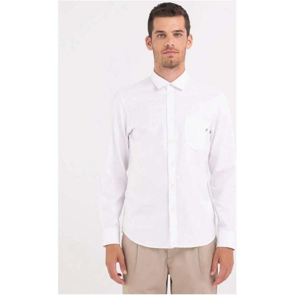 Textil Homem Camisas mangas comprida Replay M4106.84922G-001 Branco