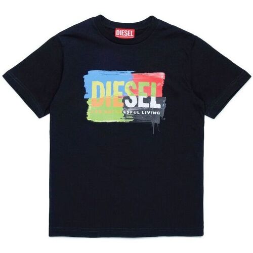 Textil Criança T-shirts Blau e Pólos Diesel J01776-00YI9 - TKAND-K900 Preto