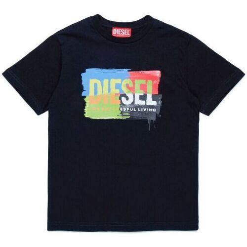 Textil Criança T-shirts Blau e Pólos Diesel J01776-00YI9 - TKAND-K900 Preto