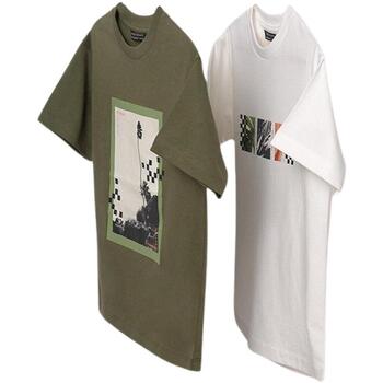 Textil Rapaz New Look vertical striped t-shirt with embroidered MCMXCI print in dark grey Mayoral  Verde