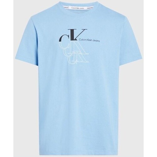 Textil Homem T-Shirt mangas curtas Calvin Klein linear JEANS J30J325352 Azul