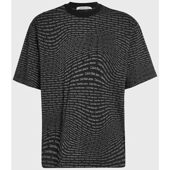 Textil Homem T-Shirt mangas curtas Calvin Klein JEANS sheer-panel J30J3254280GP Preto