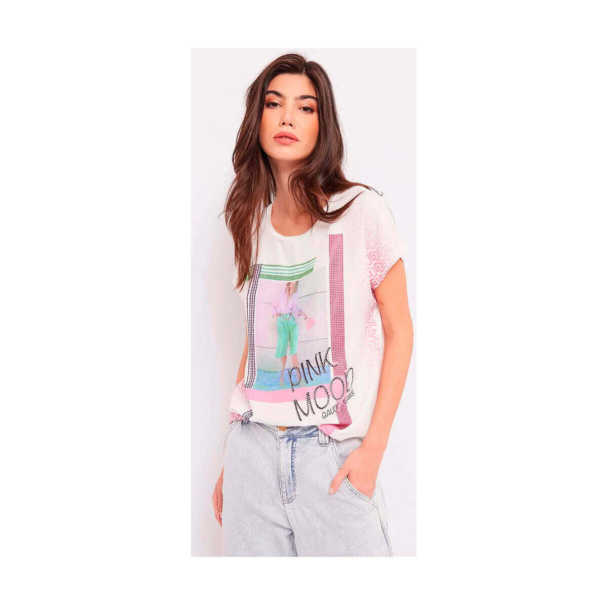 Textil Mulher T-shirts e Pólos Gaudi 411BD64010-2101-1-31 Branco