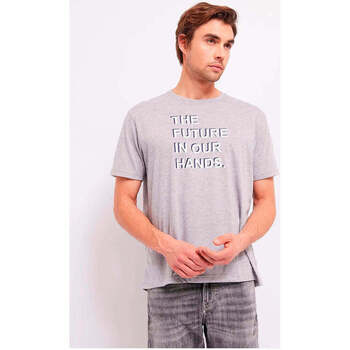 Textil Homem T-shirts e Pólos Gaudi 411GU64051-2082-8-1 Cinza