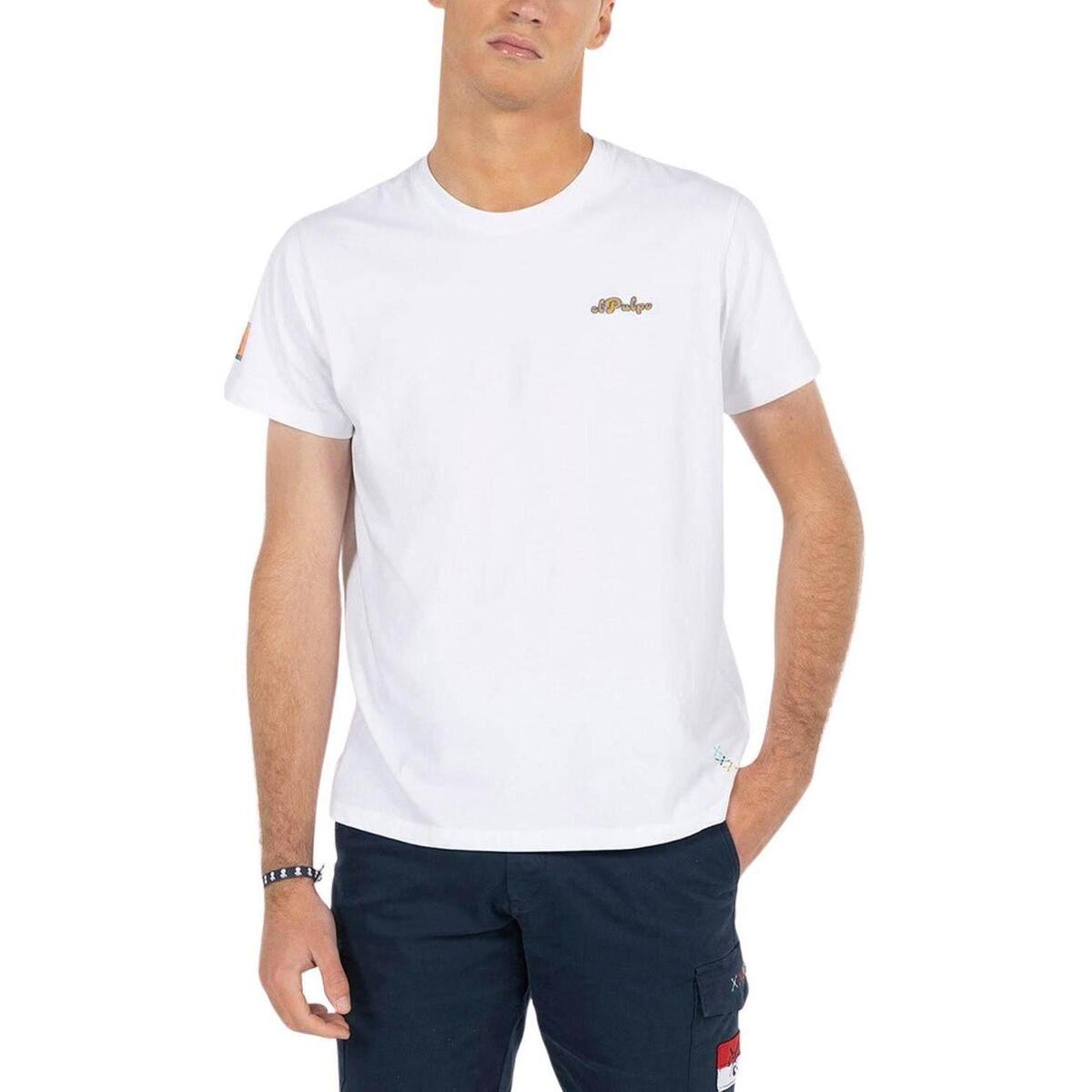 Textil plain long-sleeved T-shirt  Branco