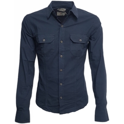 Textil Homem Camisas mangas comprida Playlife 5XH55Q Azul
