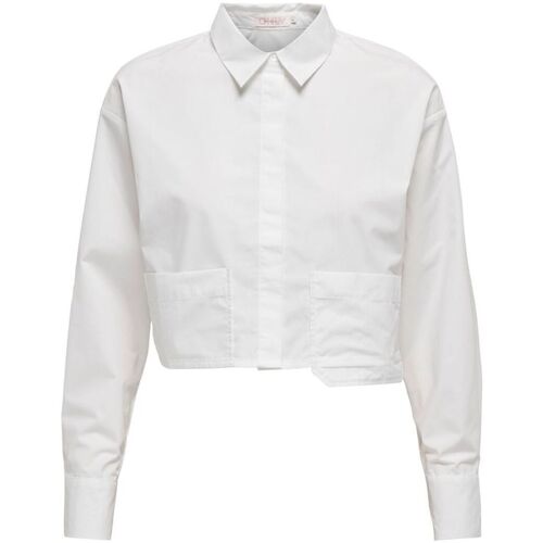 Textil Mulher camisas Only 15314349 PAULA-BRIGHT WHITE Branco