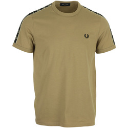 Textil Homem T-Shirt mangas curtas Fred Perry Contrast Taped Ringer T-Shirt Bege