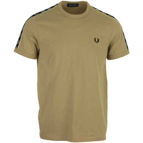 Textil Homem Loose Fit Crew Sweatshirt Fred Perry Contrast Taped Ringer T-Shirt Bege