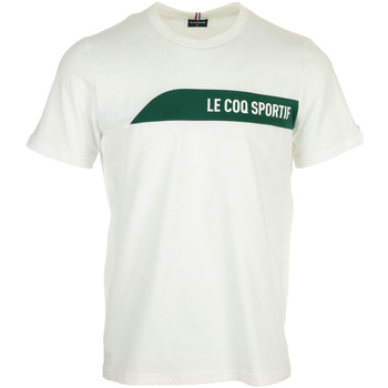 Textil Homem T-Shirt mangas curtas Le Coq Sportif Pantufas / Chinelos Branco