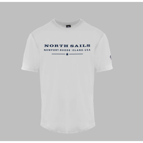 Textil Homem T-shirt avec imprimé et surpiqûres Noir délavé North Sails 9024020101 White Branco