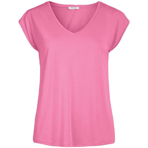 Textil Mulher T-shirts Rond e Pólos Pieces  Rosa