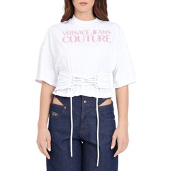 Textil Mulher Polos mangas compridas Versace JEANS Logo Couture 76HAHG04-CJ00G Branco