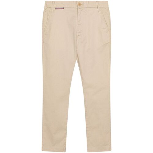 Textil Rapaz Calças 0GY Tommy Hilfiger KB0KB08609 - 1985 CHINO-AES WHITE CLAY Bege