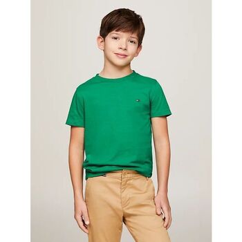 Textil Criança T-shirts e Pólos Tommy Hilfiger KB0KB06879 - ESSENTIAL TEE-L4B OLYMPIC GREEN Verde