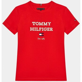 Textil Criança T-shirts e Pólos gwen tommy Hilfiger KB0KB08671 - TH LOGO-XND FIERCE RED Vermelho