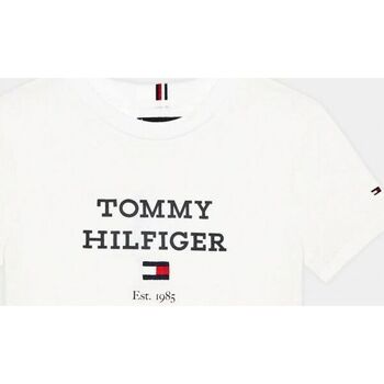 Textil Criança T-shirts e Pólos 0GY Tommy Hilfiger KB0KB08671 - TH LOGO-YBR WHITE Branco