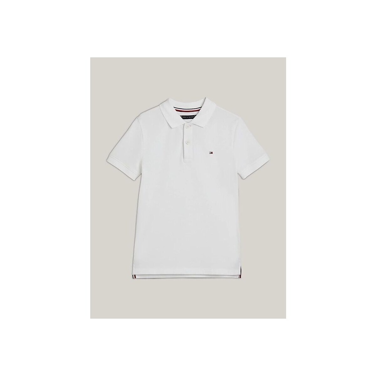 Textil Rapaz T-shirts e Pólos Tommy Hilfiger KB0KB09103 FLAG POLO-YBR WHITE Branco