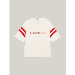 Textil Rapariga T-shirts e Pólos Tommy Hilfiger KG0KG07717 MONOTYPE VARSITY-AEF CALICO Bege