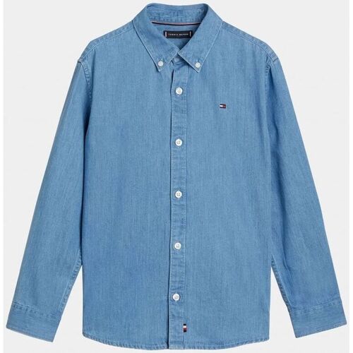 Textil Rapaz Camisas mangas comprida Unidades Tommy Hilfiger KB0KB08730 CHAMRAY SHIRT-1A4 DENIM MID WASH Azul