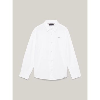 Textil Rapaz Camisas mangas comprida 0GY Tommy Hilfiger KB0KB08734 WAFFLE SHIRT-YBR WHITE Branco