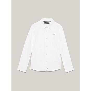 Textil Rapaz Camisas mangas comprida Unidades Tommy Hilfiger KB0KB08868 HEMP-YBR WHITE Branco