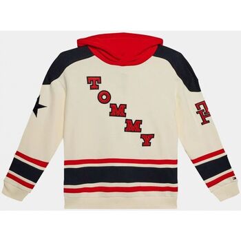 Textil Criança Sweats Tommy Hilfiger KB0KB08716 - VARSITY HDD-AEF RED/WHITE/NAVY Branco