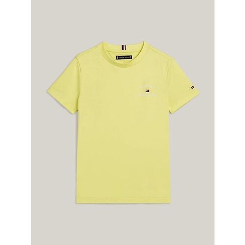 Textil Criança T-shirts e Pólos slides Tommy Hilfiger KB0KB08807 - LOGO TEE-ZIN YELLOW TULIP Amarelo
