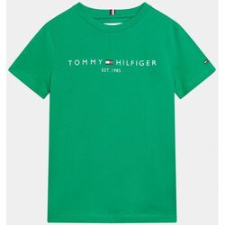 Textil Criança T-shirts e Pólos Tommy Hilfiger KS0KS00397 ESSENTIAL TEE-L4B OLYMPIC GREEN Verde