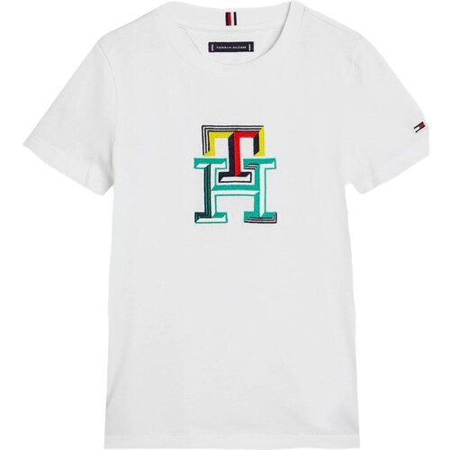 Textil Rapaz T-shirt Bear mangas compridas Tommy Hilfiger KB0KB08813 Branco