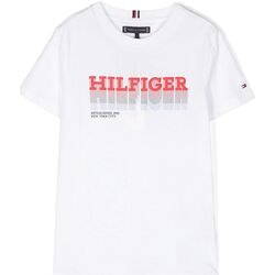 Textil Criança T-shirts e Pólos Tommy Hilfiger KB0KB08812 - FADE TEE-YBR WHITE Branco