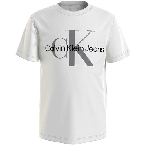 Textil Rapariga T-Shirt mangas curtas Calvin Klein JEANS Department IU0IU00460 Branco