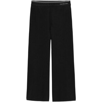 Textil Rapariga Calças Calvin Klein Cotton JEANS IG0IG02446 TAPE WIDE LEG-BEH BLACK Preto