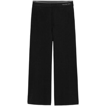 Textil Rapariga Calças Calvin Klein Cotton JEANS IG0IG02446 TAPE WIDE LEG-BEH BLACK Preto