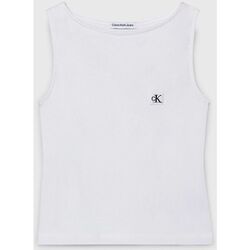 Textil Rapariga Tops sem mangas Calvin Klein Jeans IG0IG02488 TANK TOP-YAF BRIGHT WHITE Branco