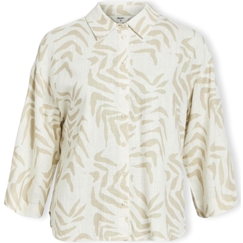 Textil Mulher Tops / Blusas Object Camisa Emira L/S - Sandshell/Natural Bege