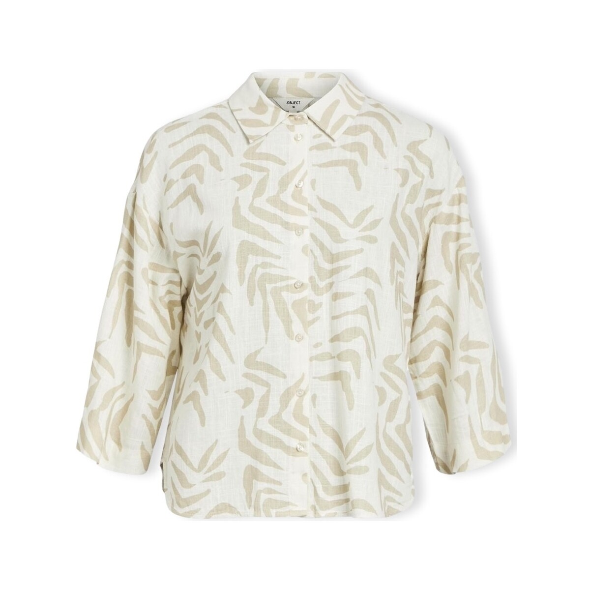 Textil Mulher Tops / Blusas Object Camisa Emira L/S - Sandshell/Natural Bege