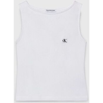 Textil Rapariga MSGM check print shirt dress Calvin Klein JEANS Nata IG0IG02488 TANK TOP-YAF BRIGHT WHITE Branco