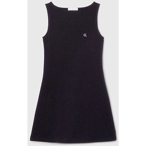 Textil Rapariga Vestidos Calvin Klein JEANS Waist IG0IG02498 TANK FRESS-BEH BLACK Preto