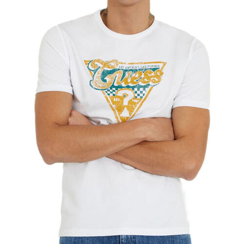 Textil Homem T-Shirt mangas curtas Guess  Branco