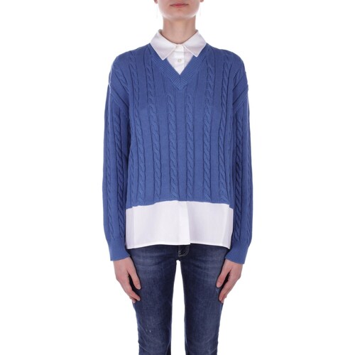 Textil Mulher versace medusa amplified print t shirt item Semicouture Y4SB13 Azul