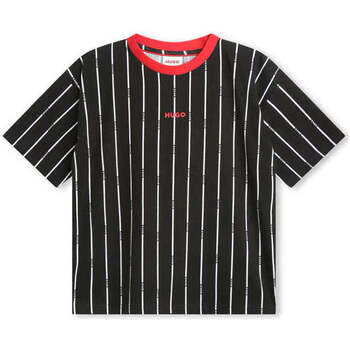 Textil Rapaz T-shirts e Pólos Hugo Boss Kids G00013-M41-2-23 Preto