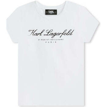 Textil Rapariga T-shirts e Pólos Karl Lagerfeld Z30107-10P-1-25 Branco