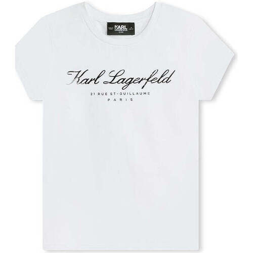 Textil Rapariga Gola em V Karl Lagerfeld Z30107-10P-1-25 Branco