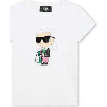 Textil Rapariga T-shirts e Pólos Karl Lagerfeld Z30111-10P-1-17 Branco