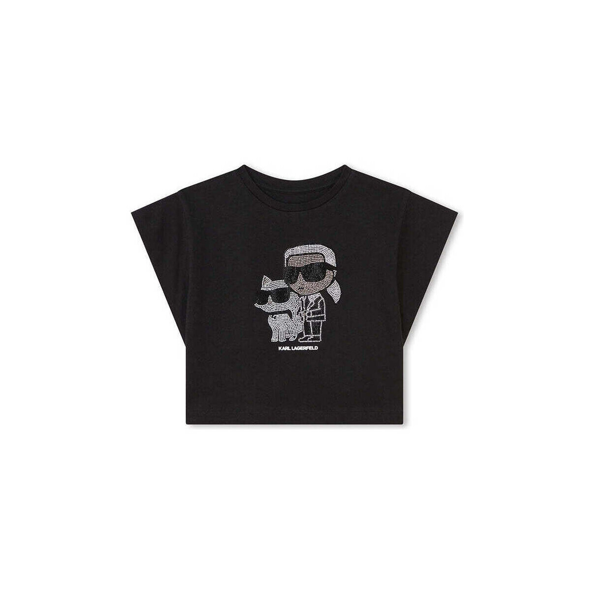 Textil Rapariga T-shirts e Pólos Karl Lagerfeld Z30113-09B-2-25 Preto