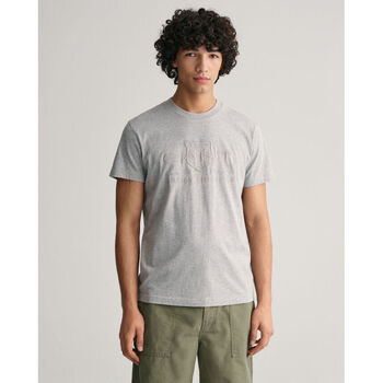 Textil Homem Primavera / Verão Gant T-shirt Tonal Archive Shield Cinza