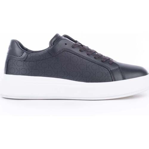 Sapatos Homem Sapatilhas Calvin Klein perforated JEANS Low Top Lace Up Lth Perf Mono Preto