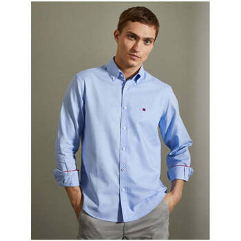 Textil Homem Camisas mangas comprida Bons baisers de LP002919-510-3-1 Azul